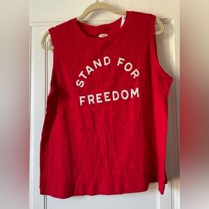 Old Navy “Stand for Freedom” Easy Tee Tank Top | Red | NWT | Large